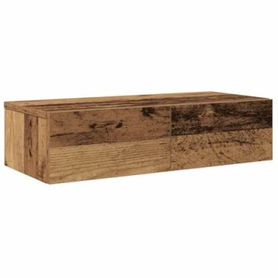 Afbeelding van vidaXL Wandschap met lades 60x26,5x15 cm bewerkt hout oud houtkleurig