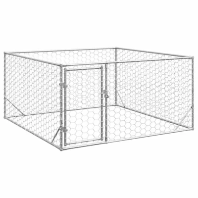 Afbeelding van vidaXL Hondenkennel voor buiten met deur 2x2x1 m gegalvaniseerd staal