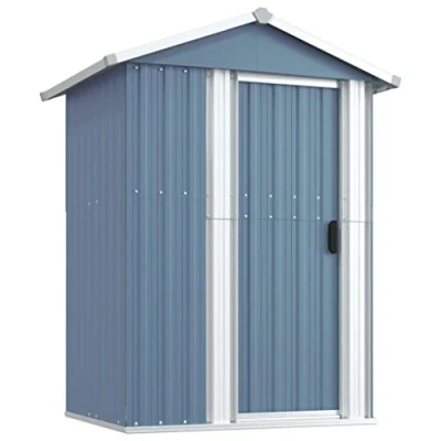 Afbeelding van Tuinschuur 126x97,5x177 cm gegalvaniseerd staal grijs