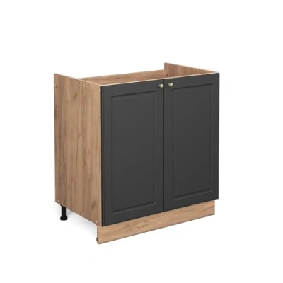 Afbeelding van Vicco Wastafelkast Fame Line, Antraciet goud/Bruin, 80 cm zonder werkblad