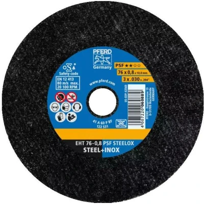 Afbeelding van PFERD PSF STEELOX 65508109 Doorslijpschijf recht 76 mm 25 stuk(s) RVS, Staal