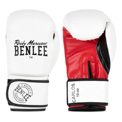 Afbeelding van BENLEE Rocky Marciano Trælim Bokshandschoenen, uniseks, wit/zwart/rood, 10 oz EU