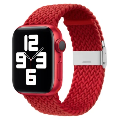 Afbeelding van Apple Watch Braided nylon bandje Rood Geschikt voor 38mm / 40mm 41mm