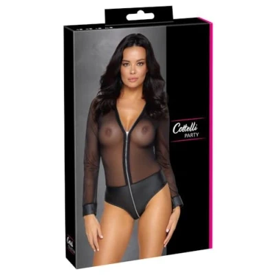 Afbeelding van Cottelli Party Transparante Body Zwart