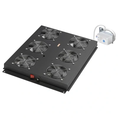 Afbeelding van ROLINE 19 inch dakventilatorunit 6 ventilatoren, Thermostaat zwart