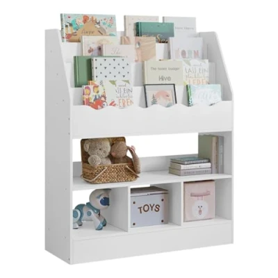 Afbeelding van WOLTU Kinderboekenkast met 6 planken, speelrek voor kinderen, boekenrek slaapkamer, woonkamer, kinderkamer, MDF, 83 x 100 30 cm, KR028ws