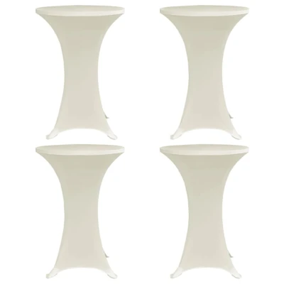 Afbeelding van Statafelhoes 4 st stretch Ø60 cm crème