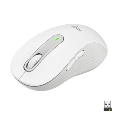 Image de Logitech Signature M650 L for Business Souris pour droitiers 5 boutons sans fil Bluetooth 2.4 GHz récepteur USB Logi Bolt blanc cassé