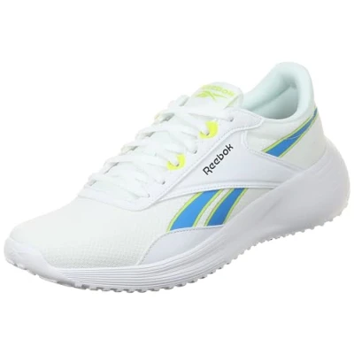 Afbeelding van Reebok LITE 4 Stabiliteit hardloopschoenen, Heren, Maat: 39, White kinetic blue acid yellow Textiel/ synthetisch