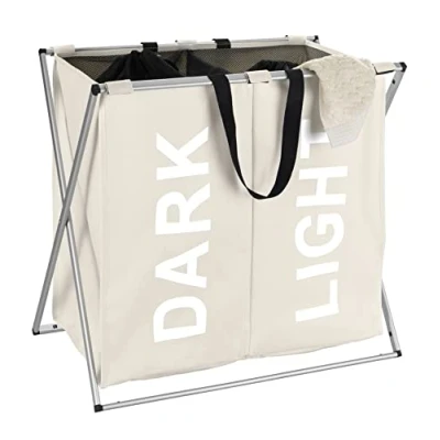 Afbeelding van Wenko Lifetime Wasmand 57x38x59cm polyester plus aluminium Beige