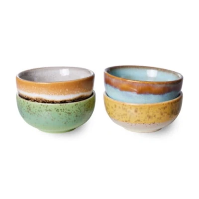 Afbeelding van HKliving 70&#039;s XS Kom 8 Cm Set Van 4 Multicolor