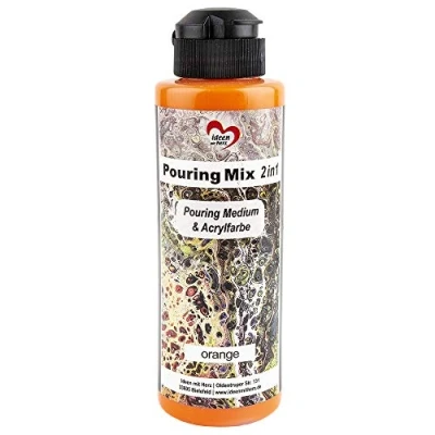 Afbeelding van Ideen mit Herz Pouring Mix 2 in 1 medium &amp; acrylverf 180 ml Geen mengen met vloeistof, of siliconenolie (oranje)