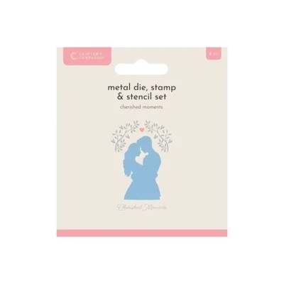 Afbeelding van CC Snijmal/Clearstamp/Stencil Set Silhoutte Cherished Moments