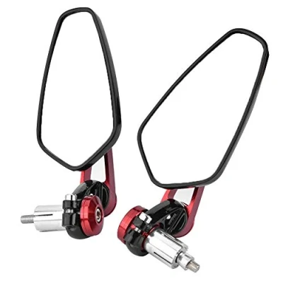 Afbeelding van Motorfiets achteruitkijkspiegel, 2 stuks, motorfiets, zijspiegel, stuur, spiegel, 360 graden, verstelbaar, van aluminiumlegering, 22 mm, rood en zwart