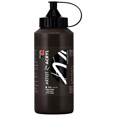 Afbeelding van Marabu 12200075974 Artist acryl, 500 ml, fijne acrylverf in kunstenaarskwaliteit, op waterbasis, consistentie, sterk gepigmenteerd, zeer goede glans en dekking
