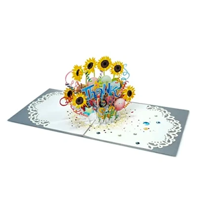 Afbeelding van paperdora® 3D pop up kaart &quot;Dankjewel&quot; met envelop en waszegel cadeaukaart