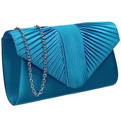 Afbeelding van SwankySwans Sophie satijnen clutch voor dames, Blauw