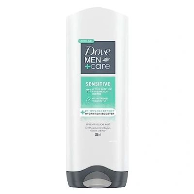 Afbeelding van Dove Men+Care 3 in 1 Sensitive Douchegel voor lichaam, gezicht en haar de gevoelige droge huid, 250 ml, stuk