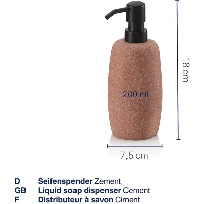 Afbeelding van Zeepdispenser, 0.2 L, Cement, Terra Kela Roda