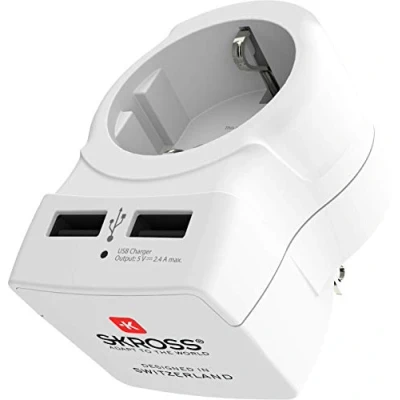 Afbeelding van Skross Reis Netadapter Europa Naar Usa + 2 X Usb (1.500281)