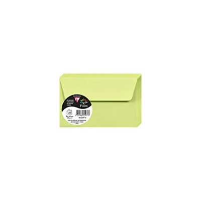 Afbeelding van Clairefontaine 55471C, verpakking met 20 enveloppen, zelfklevend, formaat 9 x 14 cm, 120 g/m², kleur: kersengroen, uitnodiging voor evenementen en overeenkomst, Pollen serie, glad papier van hoge