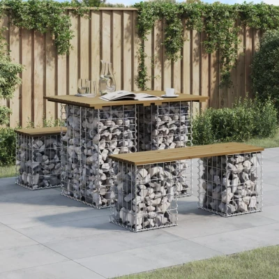 Afbeelding van Tuinbank schanskorfontwerp 100x70x72 cm geïmpregneerd hout