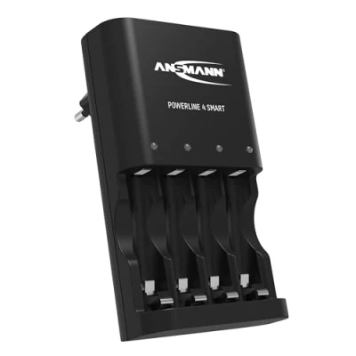 Afbeelding van ANSMANN oplader voor 4 x NiMH AA/AAA batterijen en oplaadbare batterijen, automatisch opladen met reparatiemodus Powerline Smart