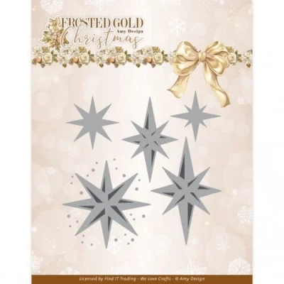 Afbeelding van Dies Amy Design Frosted Gold Christmas Stars