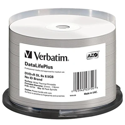 Afbeelding van Verbatim 25 x DVD+R DL 8.5 GB 8x breed bedrukbaar oppervlak spindel
