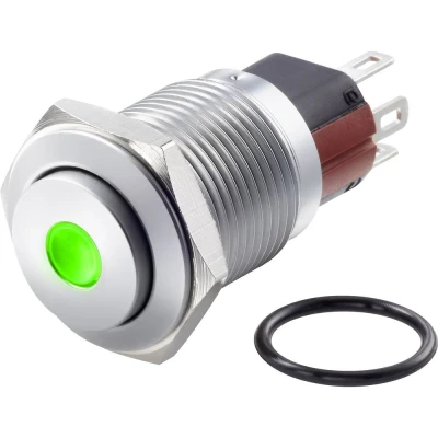 Afbeelding van TRU COMPONENTS TC 7494932 GQ16 KH 11D/J/G/12V/C Vandalismebestendige drukschakelaar 48 V/DC 2 A 1x uit/(aan) Moment Groen IP65 1 stuk(s)