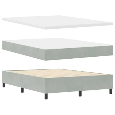 Afbeelding van vidaXL Boxspring Bed met Matras &amp; Bank Lichtgrijs 160x200 cm Fluweel