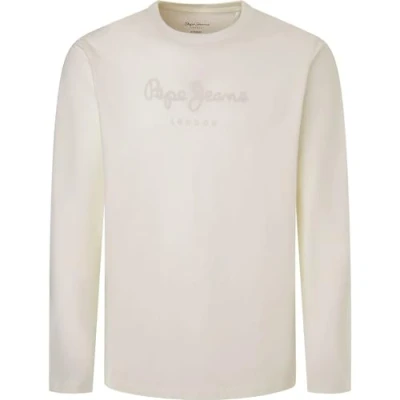 Image de Pepe Jeans Homme T shirt Eggo Long N, Beige (blanc craie), XS