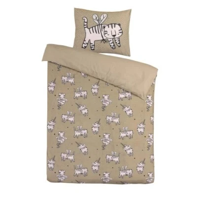 Afbeelding van Kidzroom Dekbedovertrek 1 persoons 140x200 Dress Up Beige