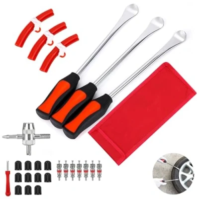 Afbeelding van Intckwan 11,5 inch fietsbandenlichter, inch, zeer sterk staal, bandenmontagegereedschap met 3 velgbeschermers, voor motorfiets, fiets, auto, scooter