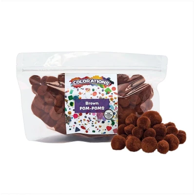 Afbeelding van Colorations Pom Poms Bruin, 100st.