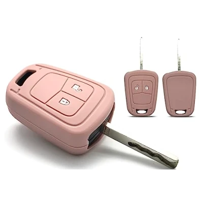 Afbeelding van Nordecco Siliconen sleutelhoes voor Opel Corsa E Astra J Insignia Adam Meriva Zafira 2 of 3 knoppen (roségoud)