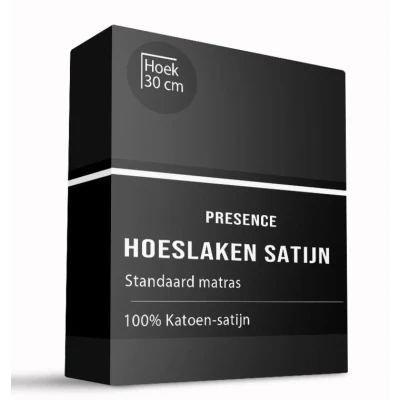 Afbeelding van Hoeslaken Satijn Zwart Presence Effen 90 x 200 cm Geschikt Voor Matrassen Tot 30 Hoog Ga naar Dekbed Discounter.nl &amp; Profiteer Nu