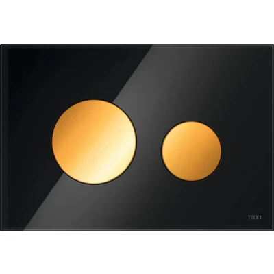 Afbeelding van Tece Loop bedieningsplaat glas zwart toetsen goud