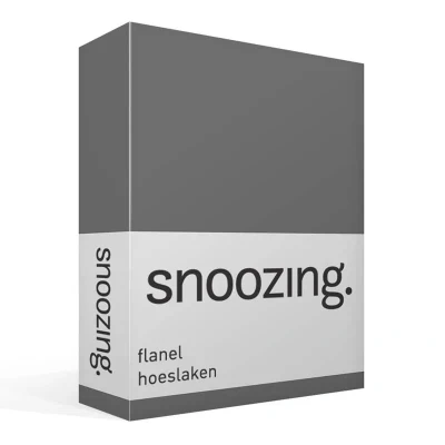 Afbeelding van Snoozing Flanel Hoeslaken Eenpersoons 80/90x200 cm Antraciet