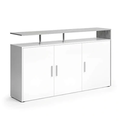 Afbeelding van Vicco ladekast &quot;Amato&quot;, wit/beton, 160 x 91,6 cm