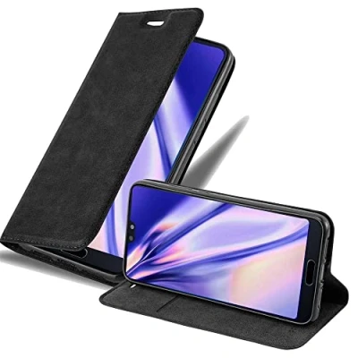 Afbeelding van Cadorabo Hoesje geschikt voor Huawei P20 in ZWARTE NACHT Beschermhoes met magnetische sluiting, standfunctie en kaartvakje Book Case Cover Etui
