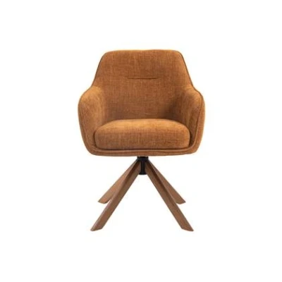 Afbeelding van Giga Living Eetkamerstoel Avola Oranje Eikenhout 57x65x86cm Set van 2