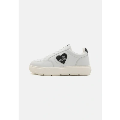 Afbeelding van Love Moschino BOLD Sneakers laag, Dames, Maat: 37, Bianco/nero Kalfsleer