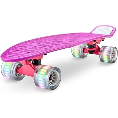 Afbeelding van Hurtle Standaard Skateboard Mini Cruiser 15 cm PP Deck Compleet Dubbel Kick met 8,25 Aluminiumlegering Truck, PU Wielen LED Verlichting voor Kinderen, Tieners en Volwassenen