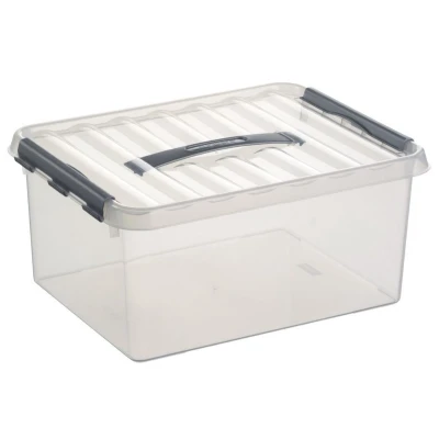 Afbeelding van Sunware Q Line Opbergbox 15 Liter Transparant Metaal Opbergboxen &amp; Kratten