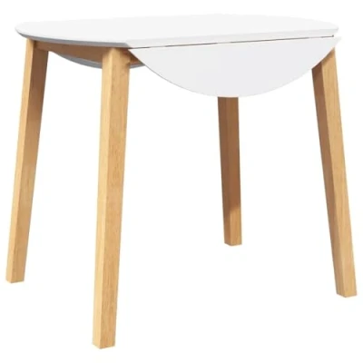 Image de vidaXL Table à manger naturel bois massif et caoutchouc4102530