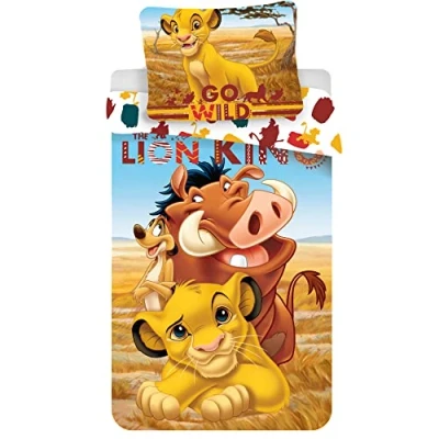 Image de Jerry Fabrics Parure De Couette + Taie D&#039;oreiller Le Roi Lion Pour Lit À Barreau 100 X 135 Cm