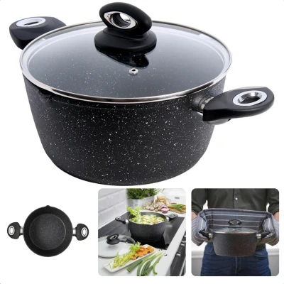 Afbeelding van Cheqo® Braadpan Inductie Ø20cm 3mm Dikte Soft Touch Handvat 1.8kg Alle Warmtebronnen Vaatwasserbestendig Non Stick Keramische Coating