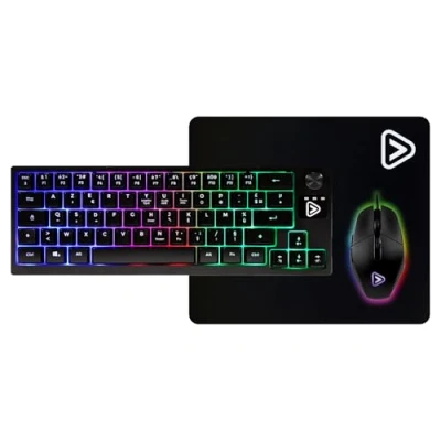 Afbeelding van Onlan PG 7 Compact Azerty TKL Toetsenbord + Optische Muis Muismat Gaming Pack Zwart