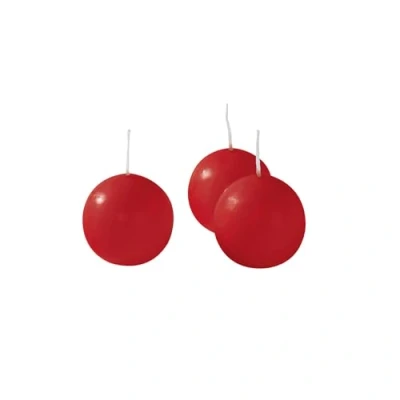 Afbeelding van Cereria di Giorgio Risthò Set van 20 drijvende bolvormige kaarsen, was, rood, 3 x cm